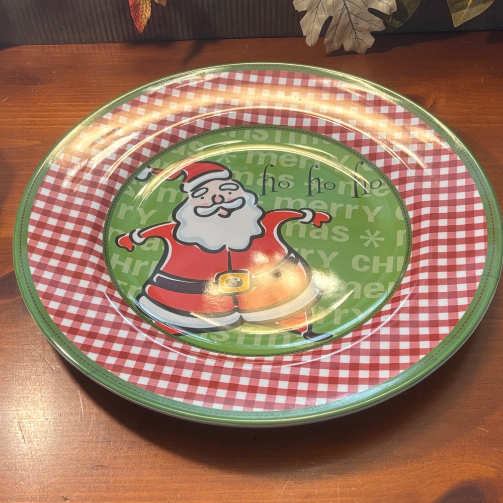 16” in Diameter Festive Santa Christmas Plate